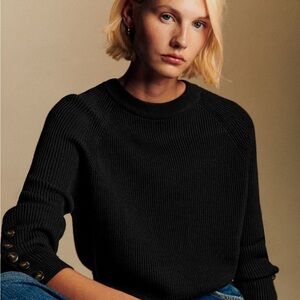 Sezane Sami Jumper Black Sweater M